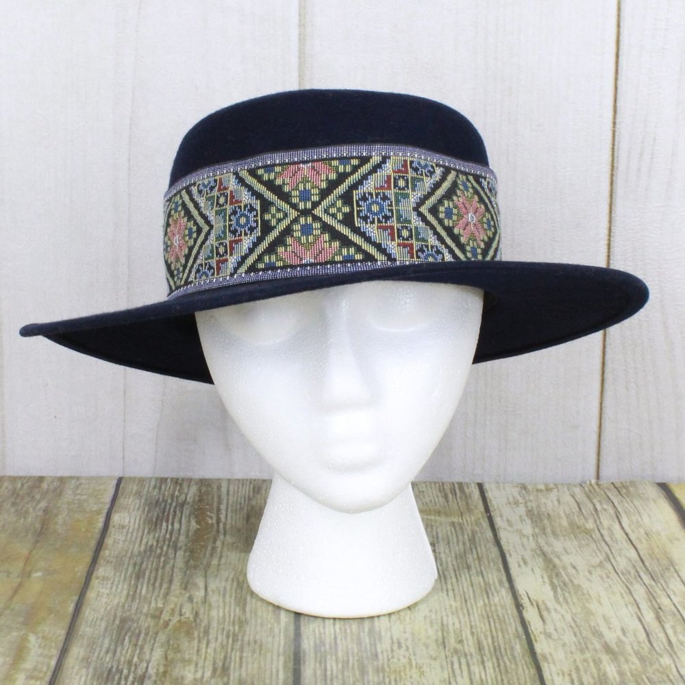 Fedoria by BOLLMAN Blue 100% Wool Felt Fedora Hat - Picture 2 of 10